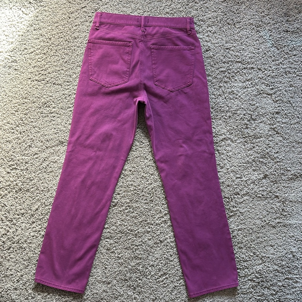 Express Modern Straight High Rise Jeans, Purple - Picture 12 of 14